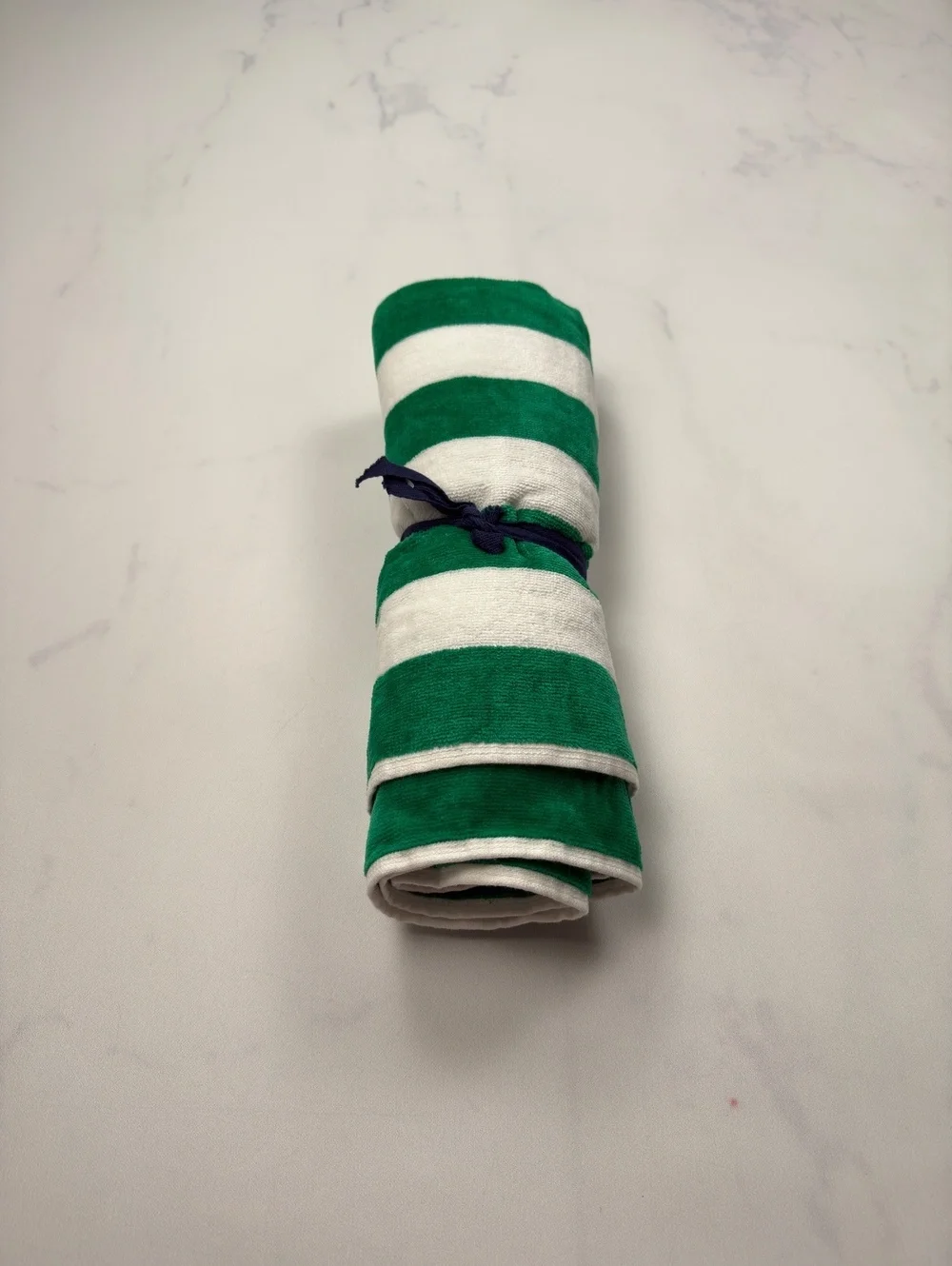 Striped Beach Towel Green White 2000s Resort - Womens